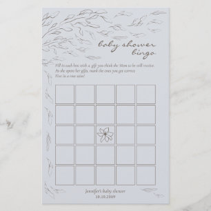 Eenvoudig Baby Shower Bingo Spel Blauw