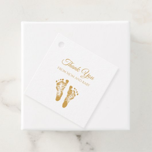 Eenvoudig Baby shower Dank u Modern Gold Bedankjes Labels (In situ)