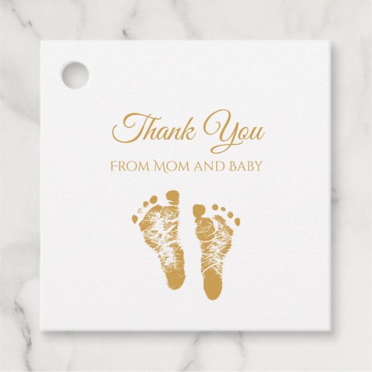 Eenvoudig Baby shower Dank u Modern Gold Bedankjes Labels (Voorkant)