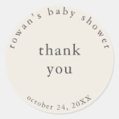  eenvoudig Baby shower Dank u Sticker (Voorkant)