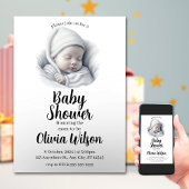 Eenvoudig Baby shower Digitale Uitnodiging