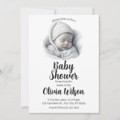Eenvoudig Baby shower Digitale Uitnodiging (Voorkant)
