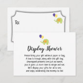 Eenvoudig Baby shower invoegen met ellefant Informatiekaartje (Voorkant / Achterkant)