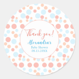 Eenvoudig Baby shower kleurrijke Stippen op maat Ronde Sticker