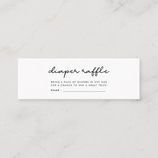 Eenvoudig Baby shower luier loterij ticket (Voorkant)