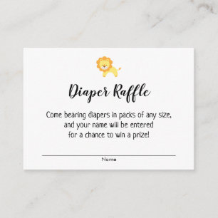 Eenvoudig Baby shower Luier Raffle Tickets w / Lio Informatiekaartje
