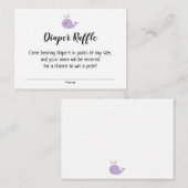 Eenvoudig Baby shower Luier Raffle Tickets, Walvis Informatiekaartje (Voorkant / Achterkant)