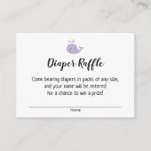 Eenvoudig Baby shower Luier Raffle Tickets, Walvis Informatiekaartje (Voorkant)