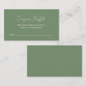 Eenvoudig Baby shower met Raffle Sage Green Informatiekaartje (Voorkant / Achterkant)