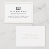 Eenvoudig Baby shower Neem een boekenkaart mee Informatiekaartje (Voorkant / Achterkant)