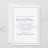 Eenvoudig Baby shower nodigt uit | Blauw Kaart (Voorkant)