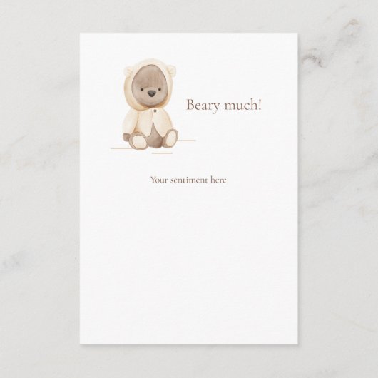 Eenvoudig Baby shower voor Beer bevestigen Bedankkaart (Achterkant)