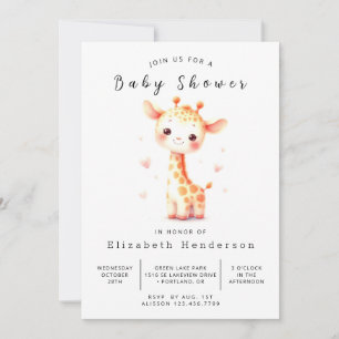 Eenvoudig Baby shower voor digitale Giraffe Kaart