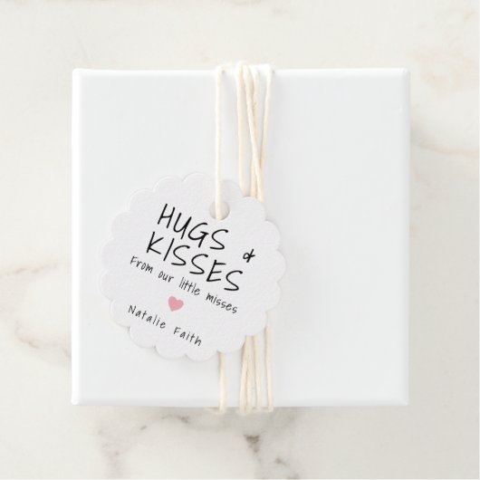 Eenvoudig Baby shower voor roze hartverwarmingstoe Bedankjes Labels (In situ)