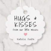 Eenvoudig Baby shower voor roze hartverwarmingstoe Bedankjes Labels (Voorkant)