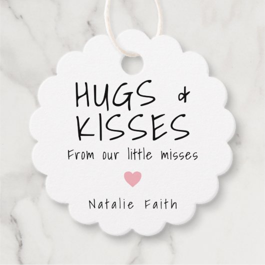 Eenvoudig Baby shower voor roze hartverwarmingstoe Bedankjes Labels (Voorkant)