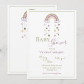 Eenvoudig Baby shower Waterverf regenboog Kaart (Voorkant / Achterkant)