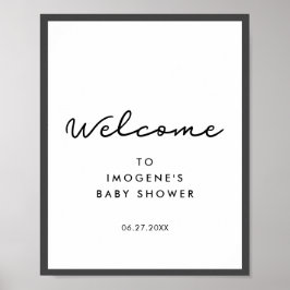 Eenvoudig Baby shower Welkom Poster