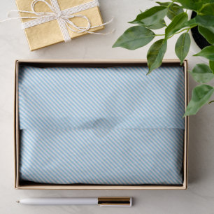 Eenvoudig babyblauw en wit diagonaal streeppatroon tissuepapier