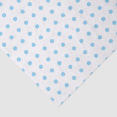 Eenvoudig babyblauw pokadots patroon op wit tissuepapier (Detail)