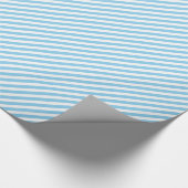 Eenvoudig Babyblauw Wit Diagonaal Stripe Kunstpatr Cadeaupapier (Hoek)