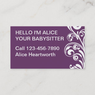 Eenvoudig babyzittend Visitekaartje