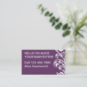 Eenvoudig babyzittend Visitekaartje (Staand voorkant)