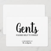 Eenvoudig badkamer-mandje bord-Heren Kaart (Voorkant / Achterkant)