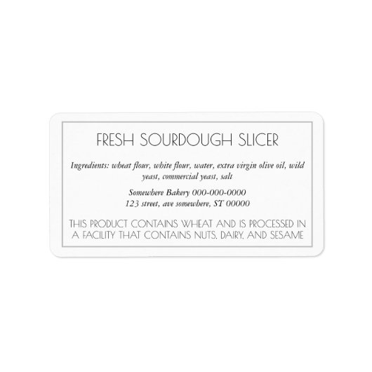 Eenvoudig  baklabel etiket (Voorkant)