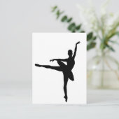 Eenvoudig ballerina ballet briefkaart (Staand voorkant)