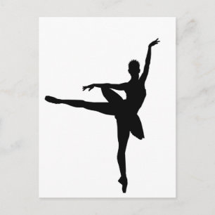 Eenvoudig ballerina ballet briefkaart