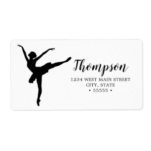 Eenvoudig Ballerina Silhouette Return Label