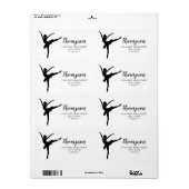 Eenvoudig Ballerina Silhouette Return Label (Full Sheet)