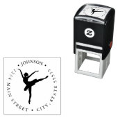 Eenvoudig Ballerina Silhouette Return Label Zelfinktende Stempel (In situ)