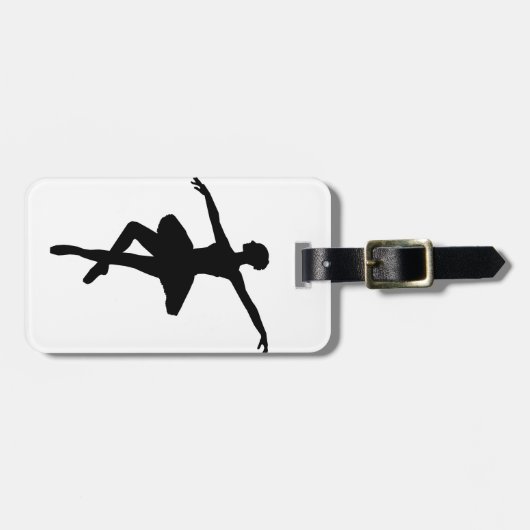 Eenvoudig Ballet Zwart Wit Ballerina Bagagelabel (Voorkant horizontaal)