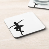 Eenvoudig Ballet Zwart Wit Ballerina Bier Onderzetter (Linkerzijde)