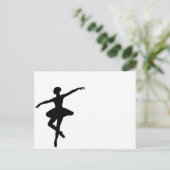 Eenvoudig Ballet Zwart Wit Ballerina Briefkaart (Staand voorkant)