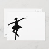 Eenvoudig Ballet Zwart Wit Ballerina Briefkaart (Voorkant / Achterkant)
