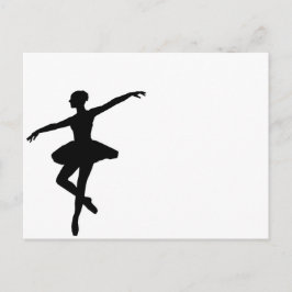 Eenvoudig Ballet Zwart Wit Ballerina Briefkaart