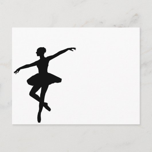 Eenvoudig Ballet Zwart Wit Ballerina Briefkaart (Voorkant)