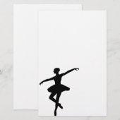 Eenvoudig Ballet Zwart Wit Ballerina Briefpapier (Voorkant / Achterkant)