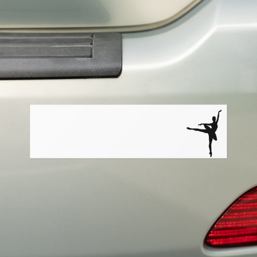 Eenvoudig Ballet Zwart Wit Ballerina Bumpersticker (Op auto)