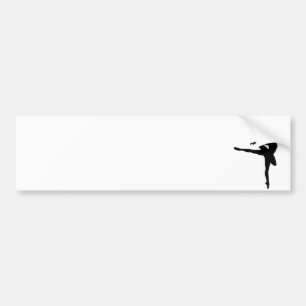 Eenvoudig Ballet Zwart Wit Ballerina Bumpersticker