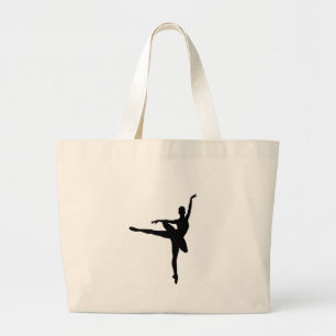 Eenvoudig Ballet Zwart Wit Ballerina Grote Tote Bag