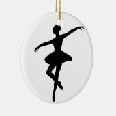 Eenvoudig Ballet Zwart Wit Ballerina Keramisch Ornament (Rechts)
