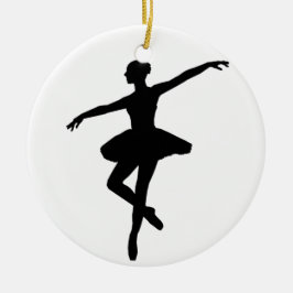 Eenvoudig Ballet Zwart Wit Ballerina Keramisch Ornament