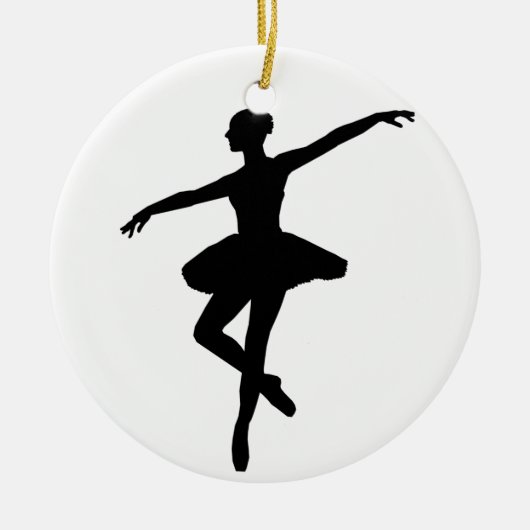 Eenvoudig Ballet Zwart Wit Ballerina Keramisch Ornament (Voorkant)