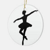 Eenvoudig Ballet Zwart Wit Ballerina Keramisch Ornament (Links)
