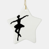 Eenvoudig Ballet Zwart Wit Ballerina Keramisch Ornament (Rechts)