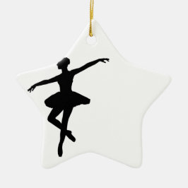 Eenvoudig Ballet Zwart Wit Ballerina Keramisch Ornament
